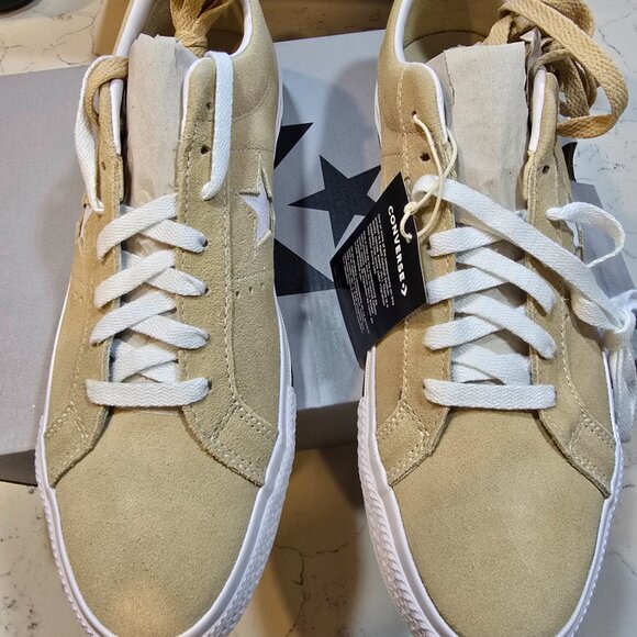 Converse One Star Pro Ox Low Top White Suede OAT MILK A04155C Men's Size 10 NEW - Picture 2 of 11